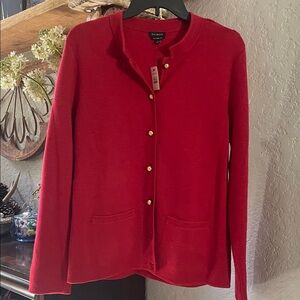 Talbots Vibrant Red Cardigan Sweater